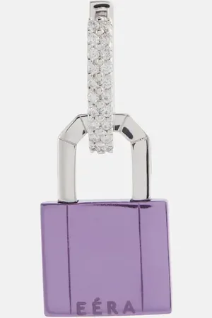 Eera Lock Small 18kt white gold single earring with diamonds