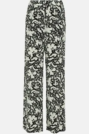 Stella McCartney Printed wide-leg silk pants