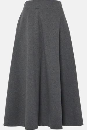 Brunello Cucinelli Cotton-blend midi skirt