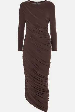 Norma Kamali Gathered jersey midi dress