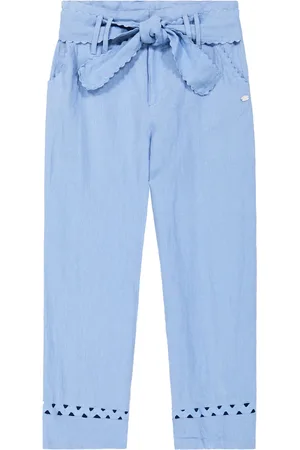 Tartine Et Chocolat Lace-trimmed linen pants