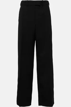 The Row Roan high-rise wool wide-leg pants