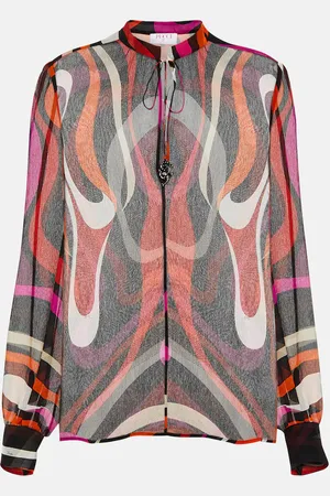 Puccini Marmo silk chiffon blouse