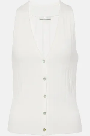 Vince Cotton-blend tank top