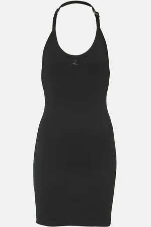 Courrèges Ribbed-knit cotton-blend jersey minidress
