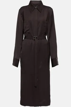 Jil Sander Belted satin midi dress