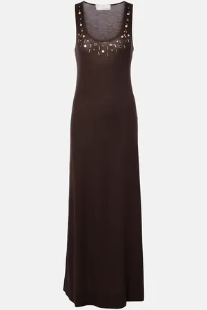 XU ZHI Embellished wool-blend maxi dress