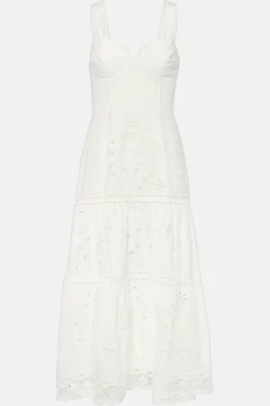 Farm Rio Richelieu broderie anglaise midi dress