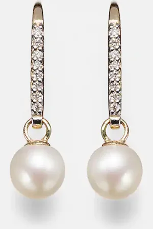 Mateo 14kt drop earrings with diamonds and pearls