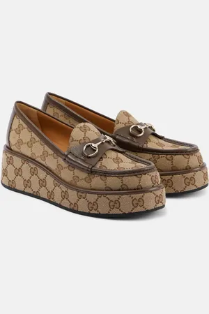 Gucci Horsebit GG Canvas platform loafers
