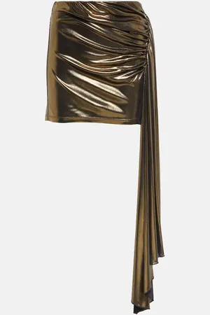 BLUMARINE Draped metallic miniskirt