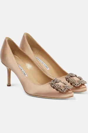 Manolo Blahnik Hangisi 70 embellished satin pumps
