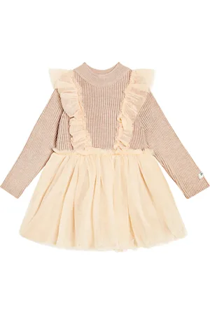 Donsje Baby Flovos ribbed-knit tulle dress