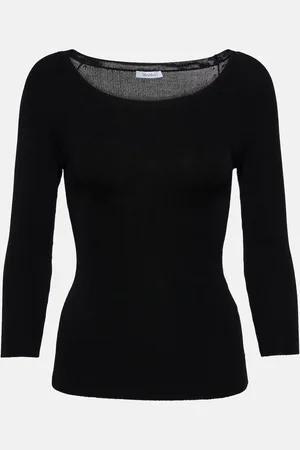 Max Mara Bill ribbed-knit off-shoulder jersey top