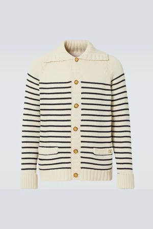 VALENTINO VLogo Signature striped cotton cardigan
