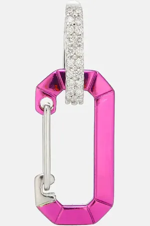 Eera Chiara 18kt white gold and sterling silver single earring with diamonds