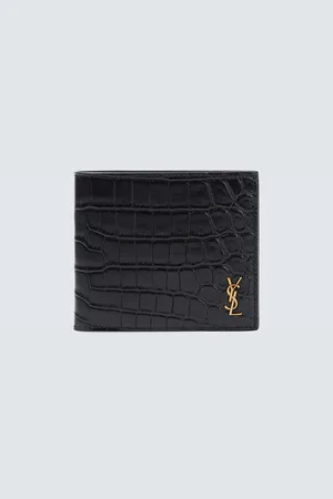 Saint Laurent East/West croc-effect bifold wallet