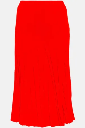 Stella McCartney Ribbed-knit cotton midi skirt