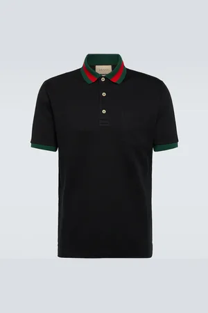 Gucci Web-collar piquÃ© polo shirt
