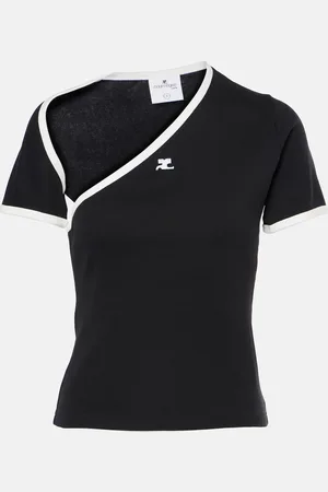 Courrèges Asymmetric cotton T-shirt