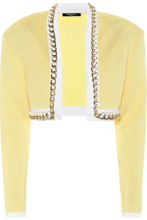 Balmain Chain-link cropped knit jacket