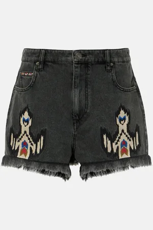 Marant Etoile Lesia embroidered denim shorts