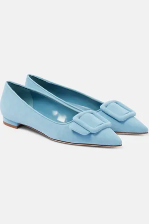 Manolo Blahnik Maysalepumpflat suede ballet flats