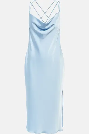 ROTATE Bridal Grace satin midi dress