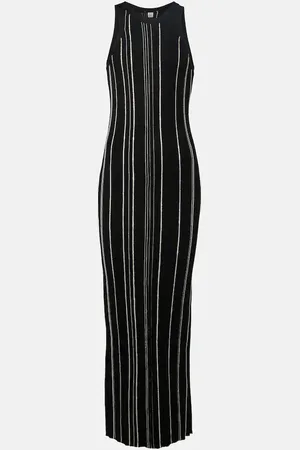 Totême Striped ribbed-knit maxi dress