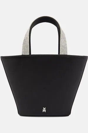Amina Muaddi Rih embellished satin bucket bag