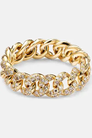 Shay 18kt chain ring with diamonds