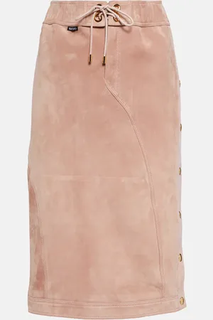 Tom Ford Plonge leather midi skirt