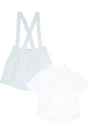 Ralph Lauren Baby cotton and linen shirt and overalls set