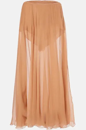 Chloé Silk muslin midi skirt