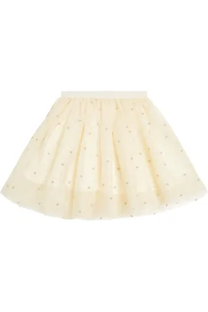 BONPOINT Embroidered tulle skirt