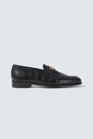 GEORGE CLEVERLEY Colony croc-effect leather loafers