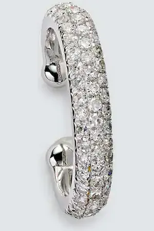 Shay Jumbo 18kt white gold single ear cuff with white diamonds