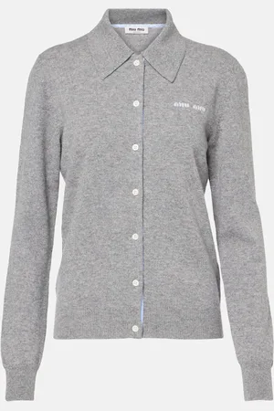 Miu Miu Logo cashmere cardigan