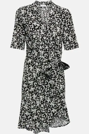 Ganni Floral crÃªpe wrap minidress