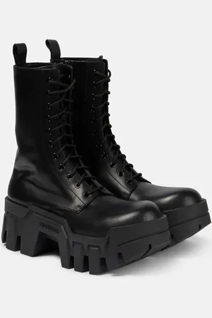 Balenciaga Bulldozer lace-up leather ankle boots