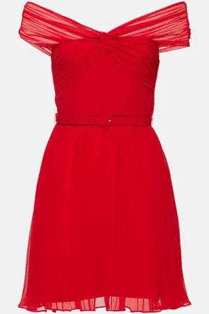 Self-Portrait Off-shoulder chiffon minidress