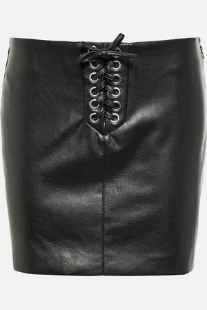ROTATE Lace-up faux leather miniskirt