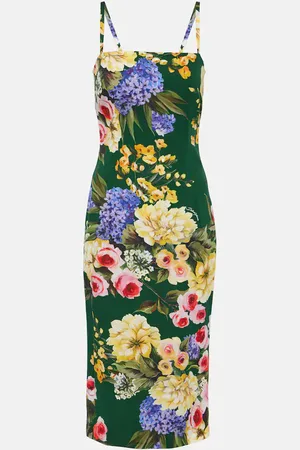 Dolce & Gabbana Floral silk-blend cady midi dress