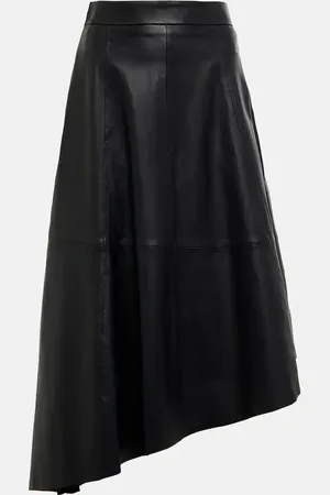 Ralph Lauren Asymmetric leather midi skirt
