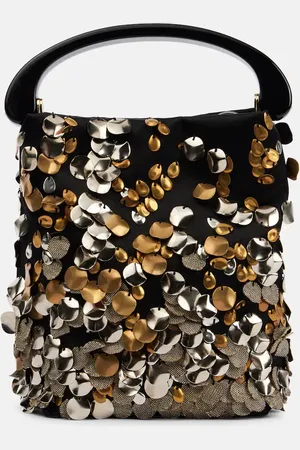DRIES VAN NOTEN Small embellished satin tote bag