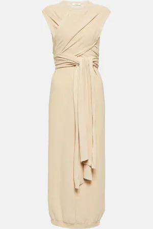 LEMAIRE Cotton knit wrap midi dress