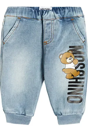 Moschino Baby printed cotton-blend jeans