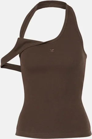Courrèges Deconstructed cotton-blend tank top