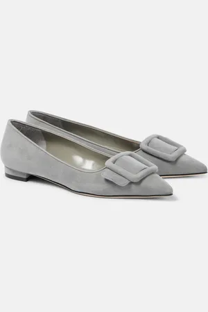 Manolo Blahnik Maysalepumpflat suede ballet flats