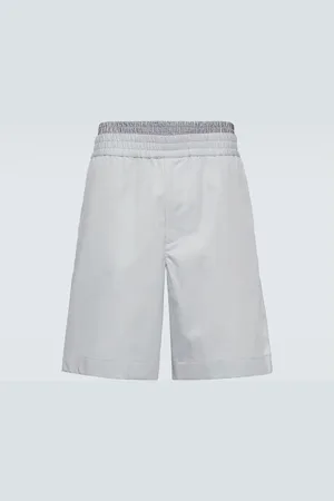 Bottega Veneta Layered cotton twill Bermuda shorts